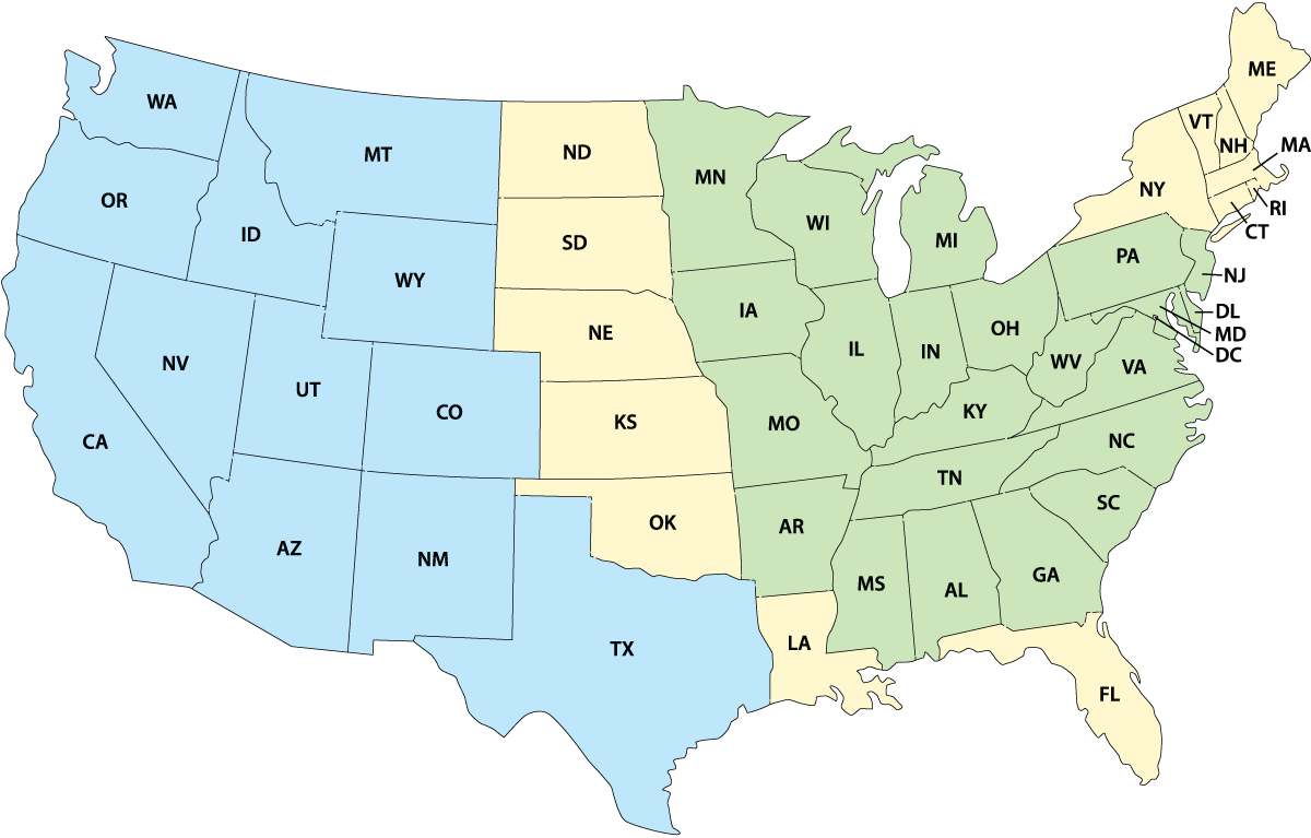 Shipping rates map